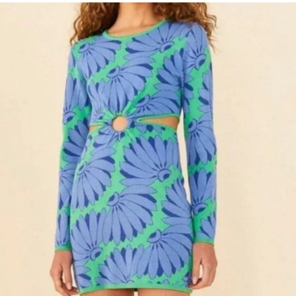 NWOT FARM Rio Copacabana Floral Mini Knit Dress